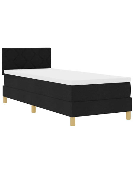 Letto a molle con materasso Nero 80 x 200 cm Tessuto