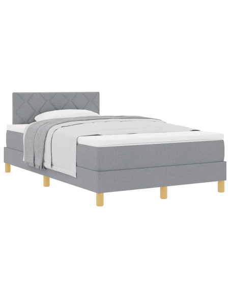Letto a molle con materasso Grigio chiaro 120 x 190 cm Tessuto