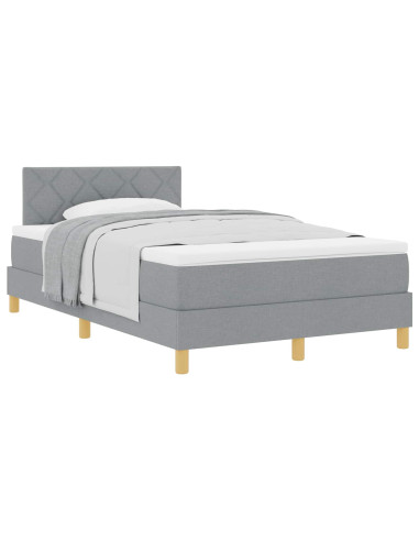 Letto a molle con materasso Grigio chiaro 120 x 200 cm Tessuto