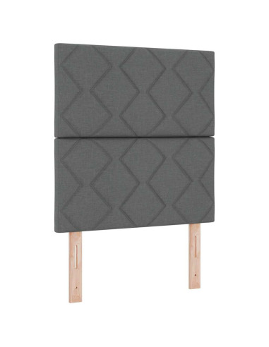 Letto a molle con materasso Grigio scuro 80 x 200 cm Tessuto