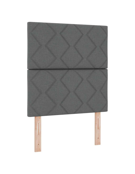 Letto a molle con materasso Grigio scuro 80 x 200 cm Tessuto