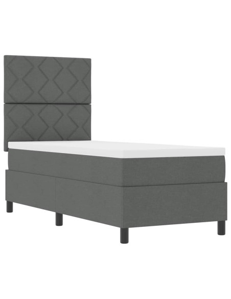 Letto a molle con materasso Grigio scuro 80 x 200 cm Tessuto