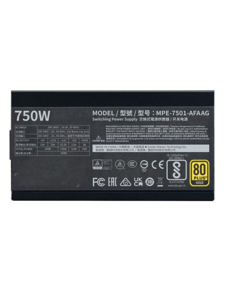 Cooler Master MWE Gold 750 V2 ATX 3.1 alimentatore per computer 750 W 24-pin ATX Nero