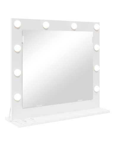 Specchio da Vanità Rettangolare Bianco 60 x 55 x 18 cm