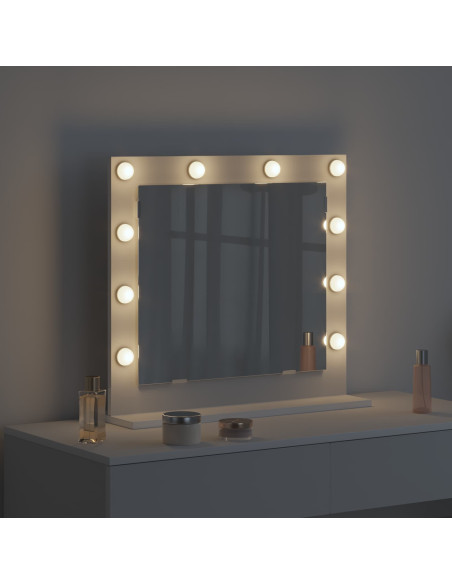 Specchio da Vanità Rettangolare Bianco 60 x 55 x 18 cm