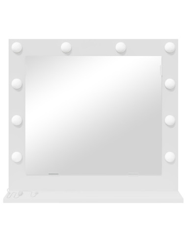 Specchio da Vanità Rettangolare Bianco 60 x 55 x 18 cm