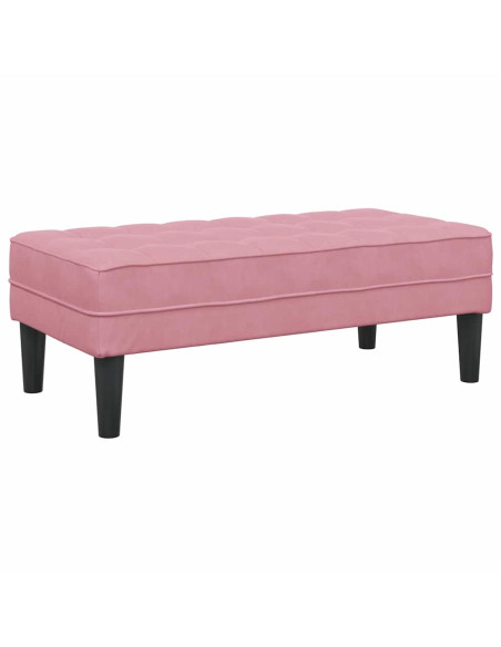 panchina con cuscino Rosa 113 x 57 x 39 cm Velluto