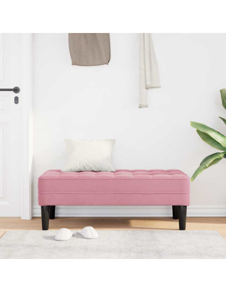 panchina con cuscino Rosa 113 x 57 x 39 cm Velluto