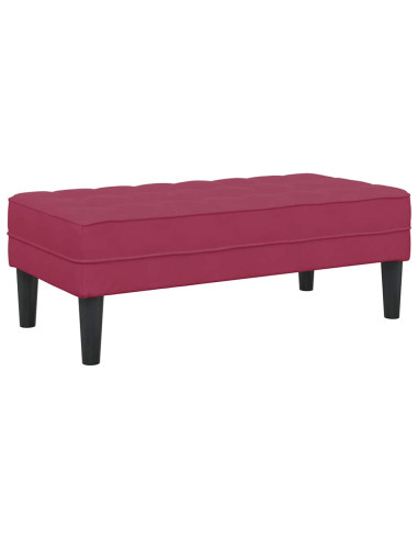 panchina con cuscino Rosso Vino 113 x 57 x 39 cm Velluto