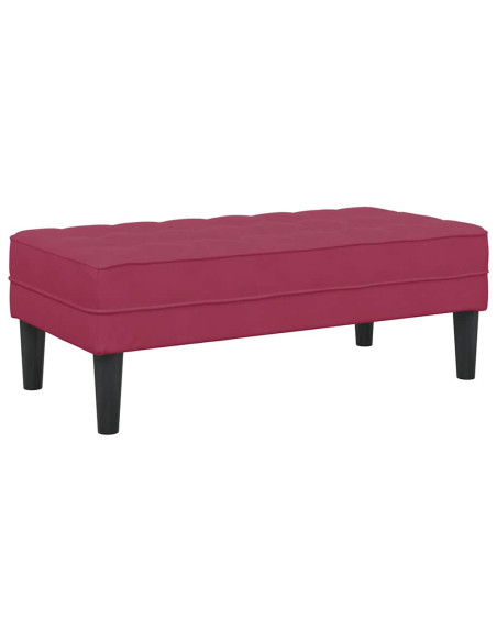 panchina con cuscino Rosso Vino 113 x 57 x 39 cm Velluto