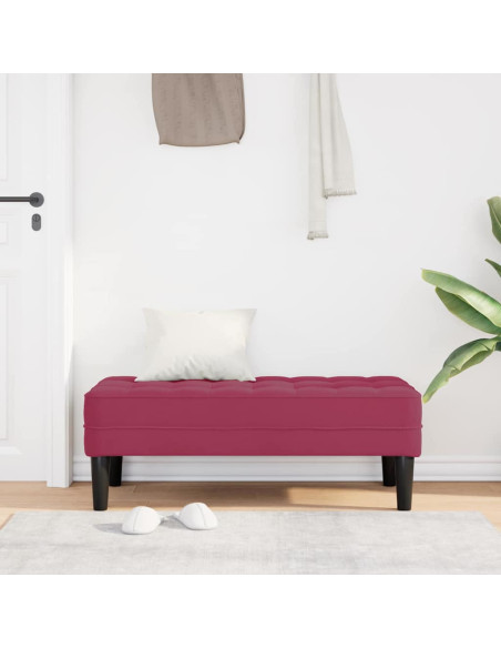 panchina con cuscino Rosso Vino 113 x 57 x 39 cm Velluto