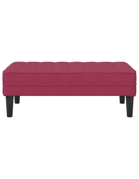 panchina con cuscino Rosso Vino 113 x 57 x 39 cm Velluto