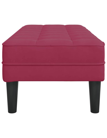 panchina con cuscino Rosso Vino 113 x 57 x 39 cm Velluto