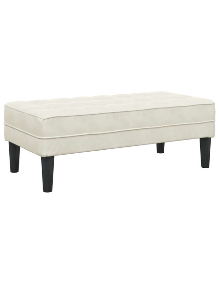 panchina con cuscino Crema 113 x 57 x 39 cm Velluto