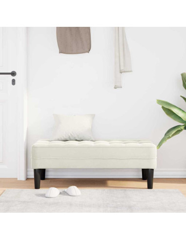 panchina con cuscino Crema 113 x 57 x 39 cm Velluto