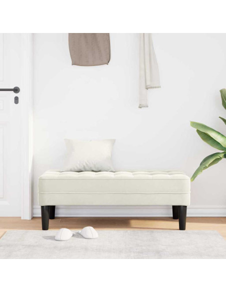 panchina con cuscino Crema 113 x 57 x 39 cm Velluto