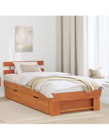 Struttura del letto Marrone cerato 90 x 200 cm Pino massello