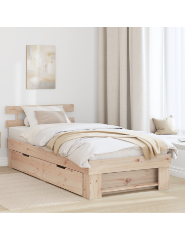 Struttura del letto Naturale 90 x 190 cm Pino massello