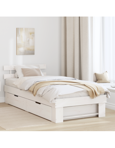 Struttura del letto Bianco 90 x 190 cm Pino massello