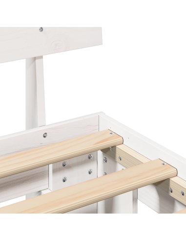 Struttura del letto Bianco 135 x 190 cm Pino massello