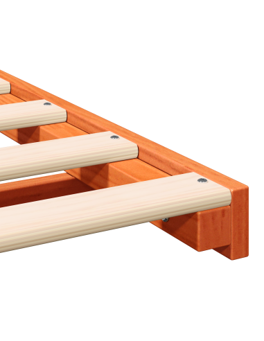 Struttura letto a terra Cera marrone 140 x 190 cm