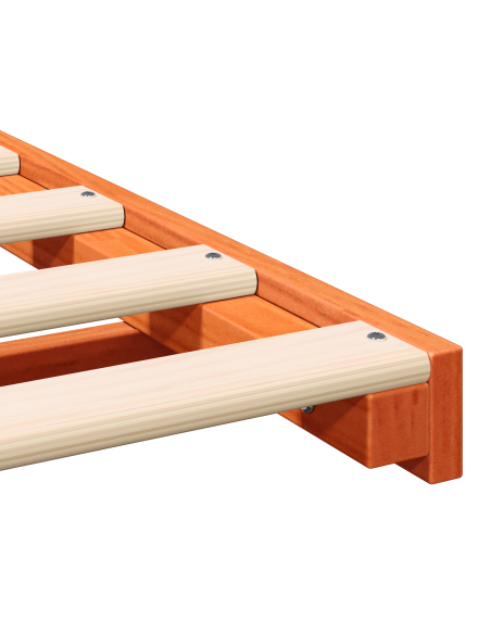 Struttura letto a terra Cera marrone 90 x 200 cm