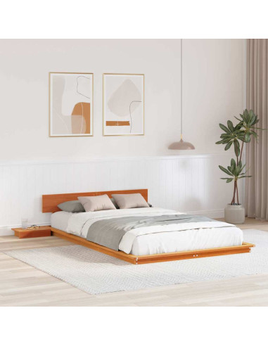 Struttura del letto Marrone 140 x 190 cm legno
