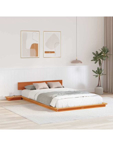 Struttura del letto Marrone 140 x 190 cm legno