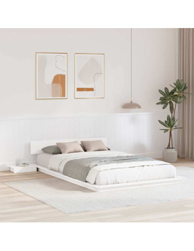 Struttura del letto con testiera Marrone 135 x 190 cm legno