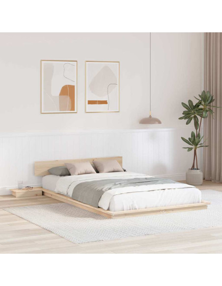 Struttura del letto Marrone 140 x 190 cm legno