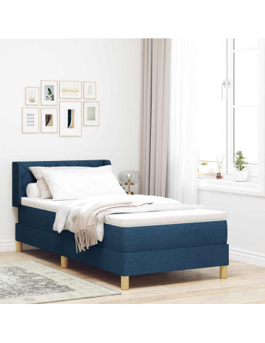 Letto a molle con materasso Blu 200 x 90 cm Poliestere