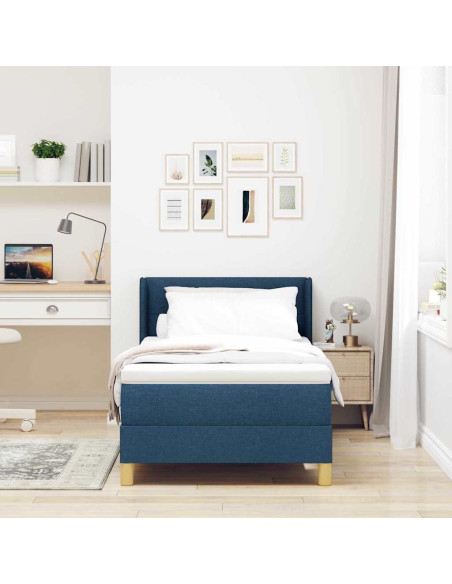 Letto a molle con materasso Blu 200 x 90 cm Poliestere