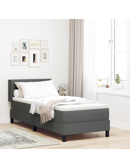 Letto a molle con materasso Grigio scuro 200 x 80 cm Poliestere