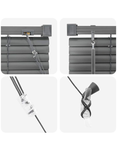 Tendaggi a veneziana Grigio scuro 220x150cm Alluminio