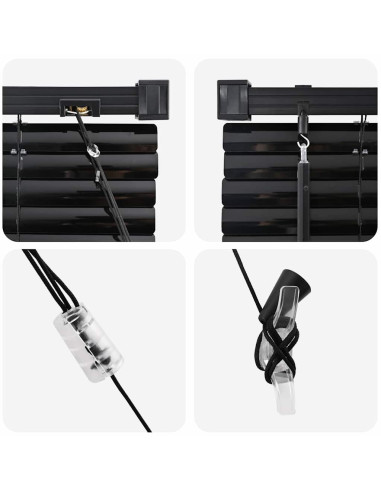 Tendaggi a veneziana Nero 175 x 95 cm Alluminio