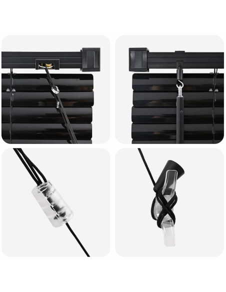 Tendaggi a veneziana Nero 220 x 110 cm Alluminio