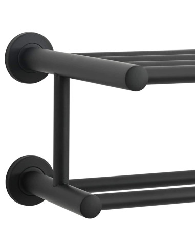 Porta asciugamani Nero 61 x 23 x 17 cm Acciaio inossidabile
