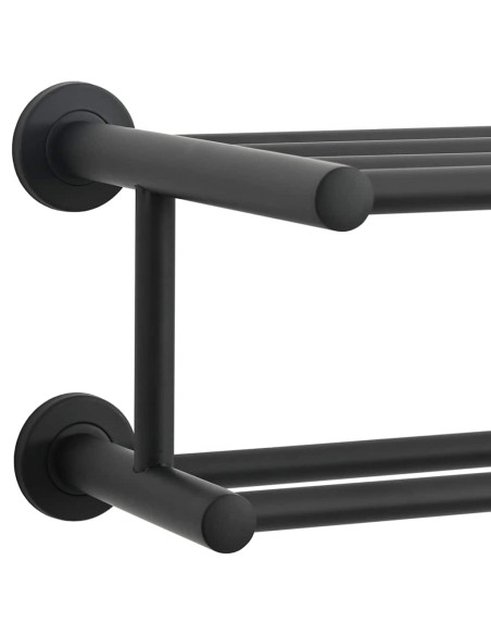Porta asciugamani Nero 61 x 23 x 17 cm Acciaio inossidabile