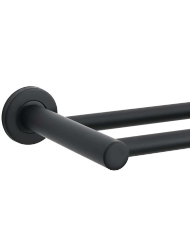 Porta asciugamani Nero 61 x 14,5 x 5 cm Acciaio inossidabile