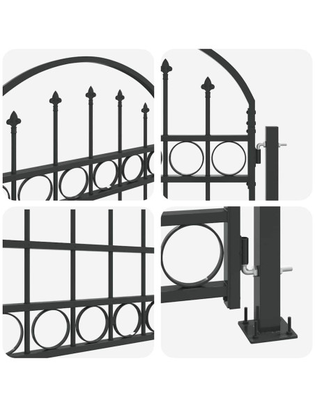 Palo della recinzione Grigio 200 x 88 x 14 cm Acciaio