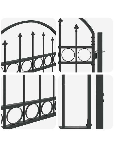 Cancello per recinzione con blocco Grigio 100 x 125 cm