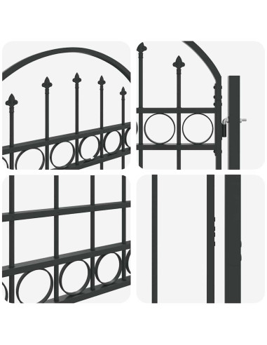 Cancello per recinzione con blocco Grigio 100 x 175 cm