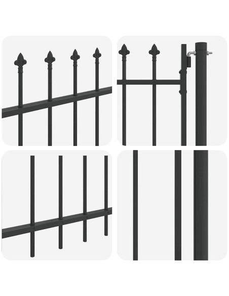 Cancello per recinzione con blocco Grigio 100 x 195 cm