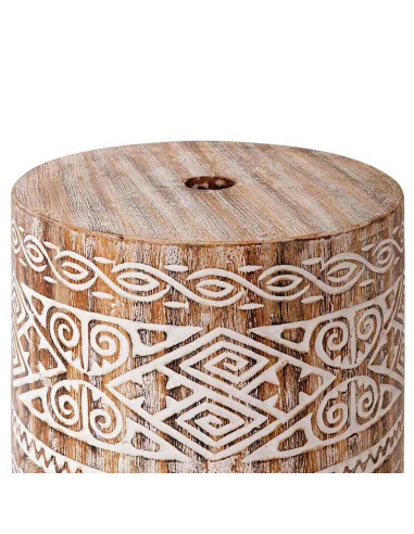 Base per ombrellone Bianco lavato Ø34 x 40 cm Legno Massello