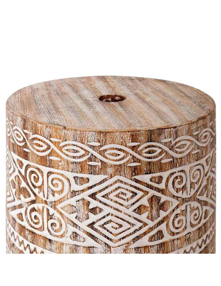 Base per ombrellone Bianco lavato Ø34 x 40 cm Legno Massello