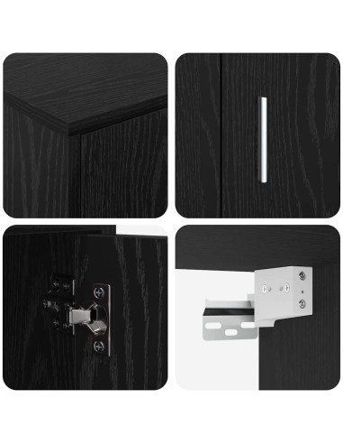 Set mobile TV 4 pcs Rovere Nero Legno multistrato