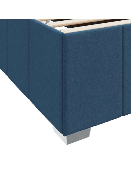 Struttura del letto con materasso Blu 120 x 190 cm Tessuto
