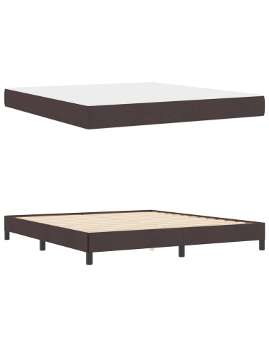Letto a molle con materasso Marrone Scuro 180 x 200 cm Tessuto