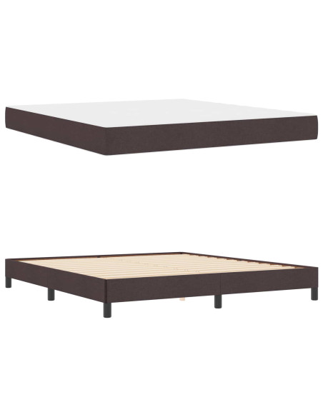 Letto a molle con materasso Marrone Scuro 180 x 200 cm Tessuto