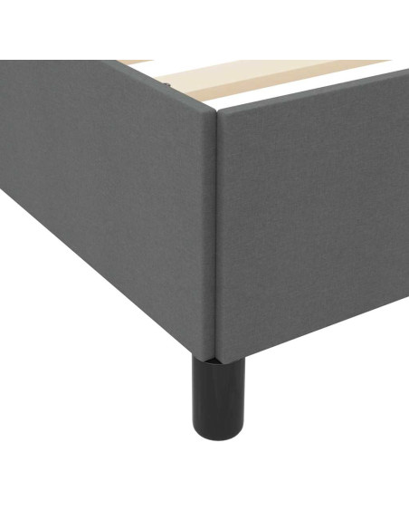 Letto a molle Grigio scuro 90 x 200 cm Tessuto